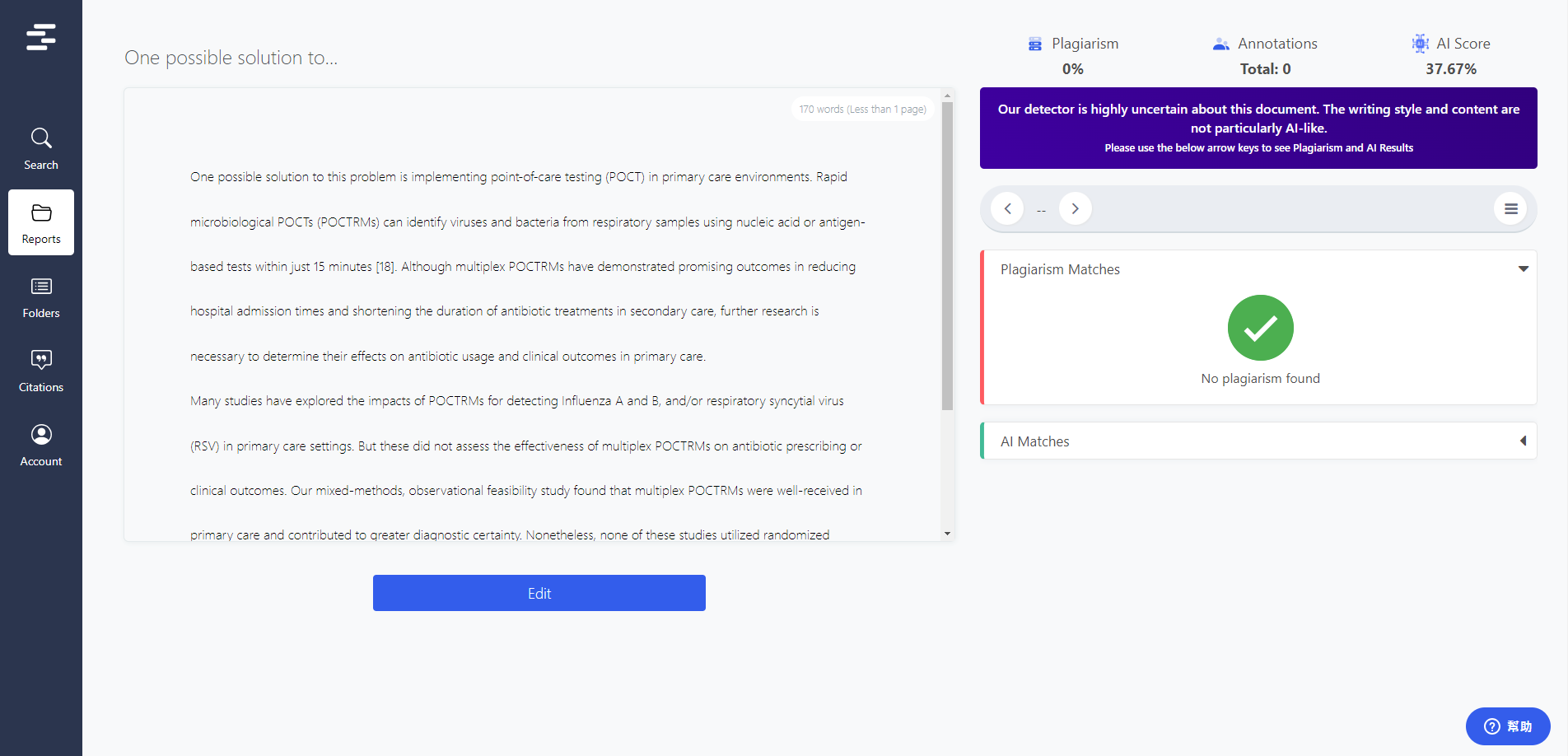 quetext plagiarism checker example