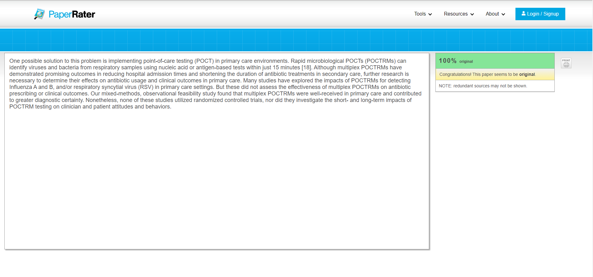 paperrater plagiarism checker example