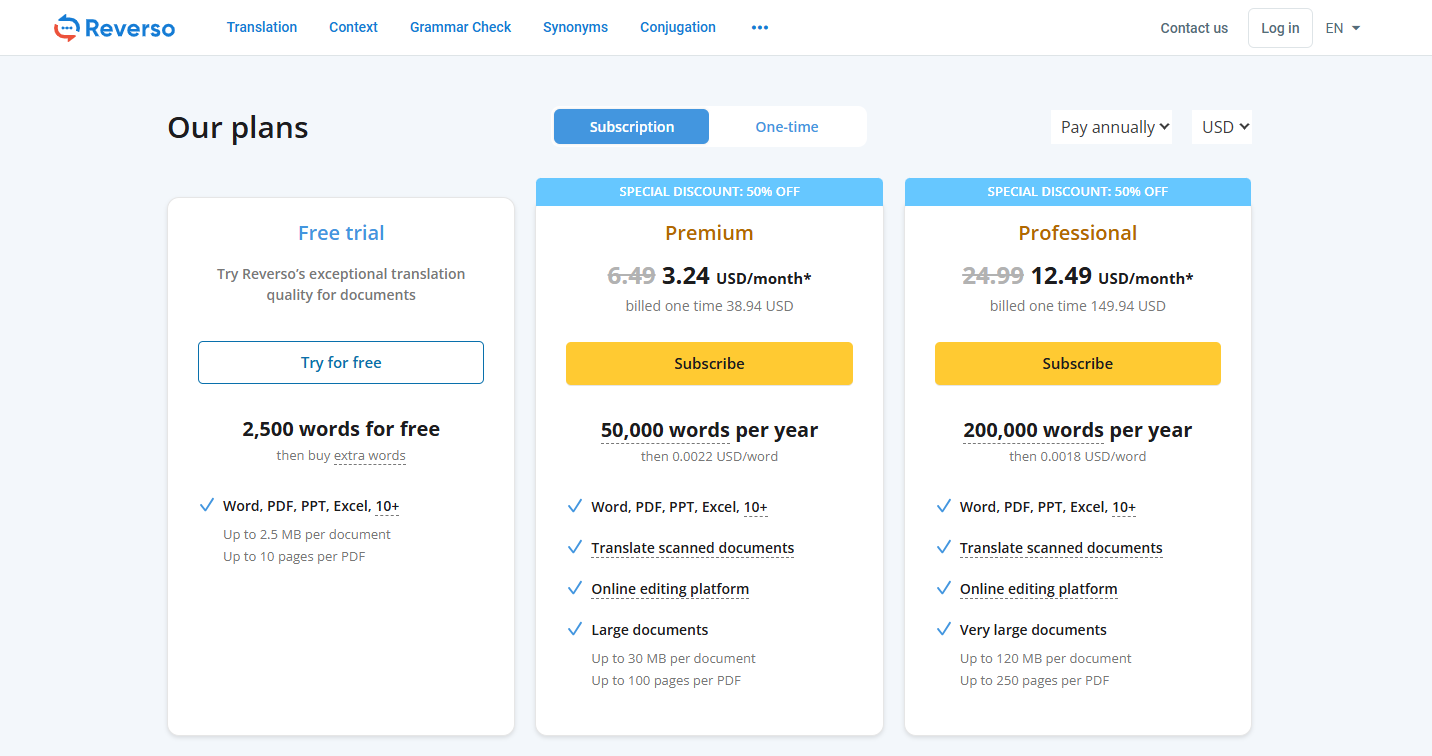 Revers翻訳アプリのプランと料金