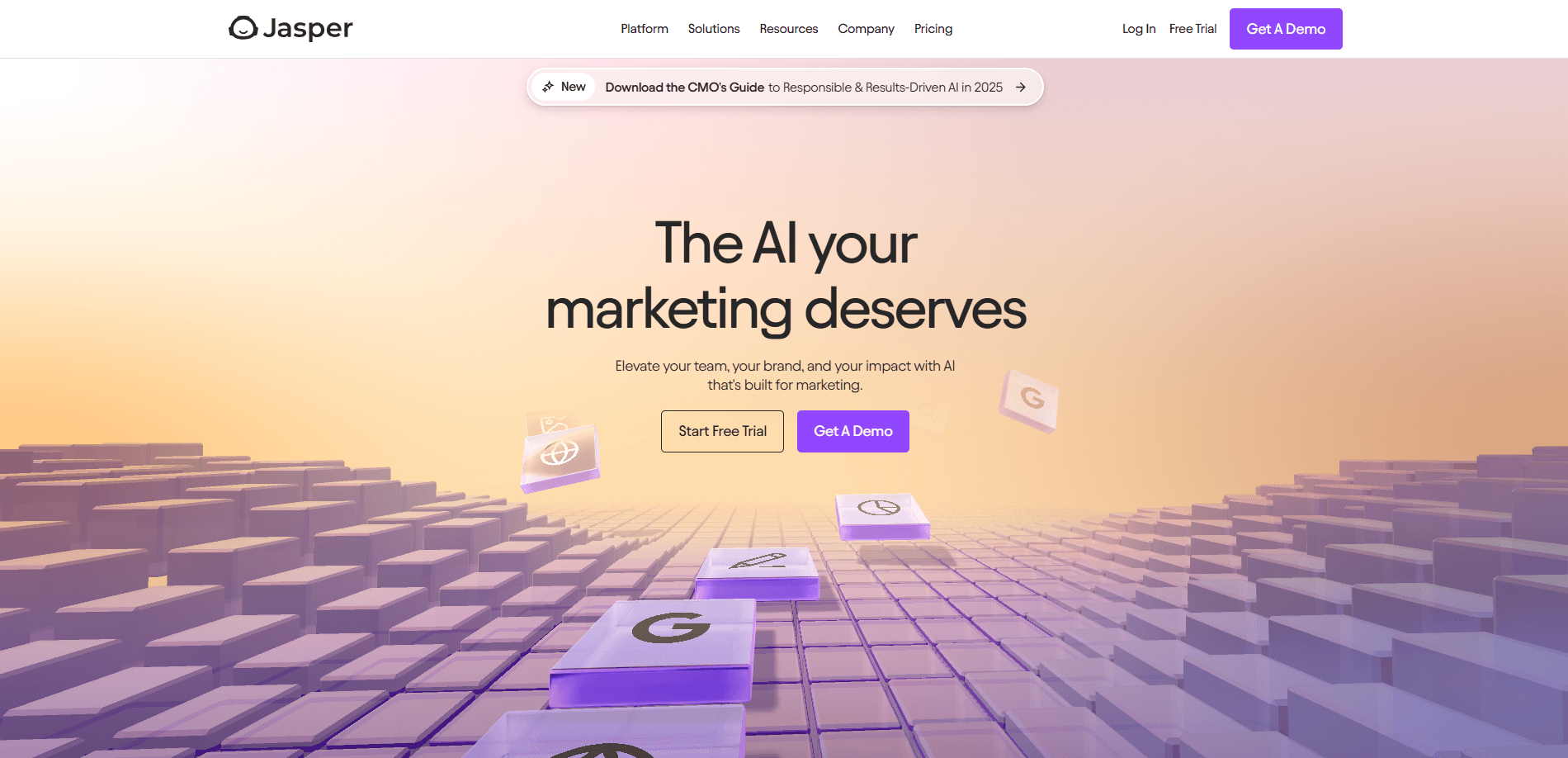 The main page of Jasper AI