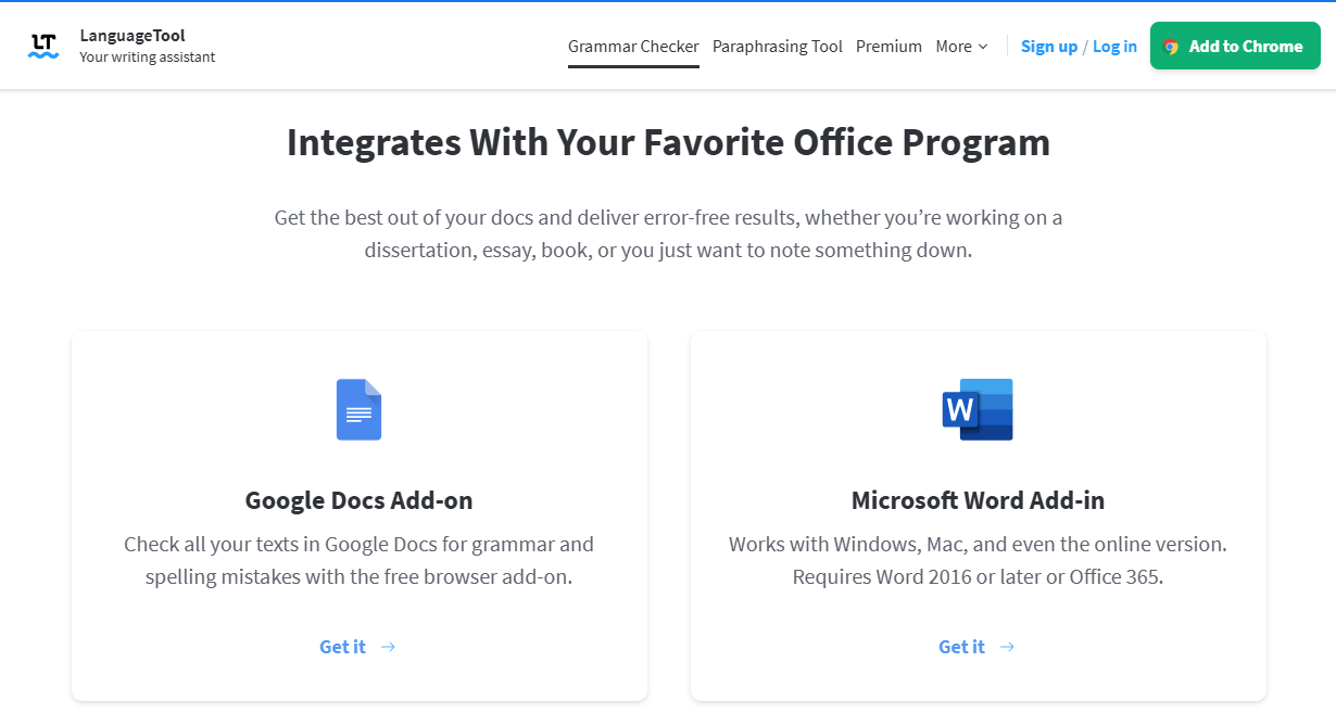 Laguage ToolのGoogleドキュメントおよびMicrosoft Wordアドイン