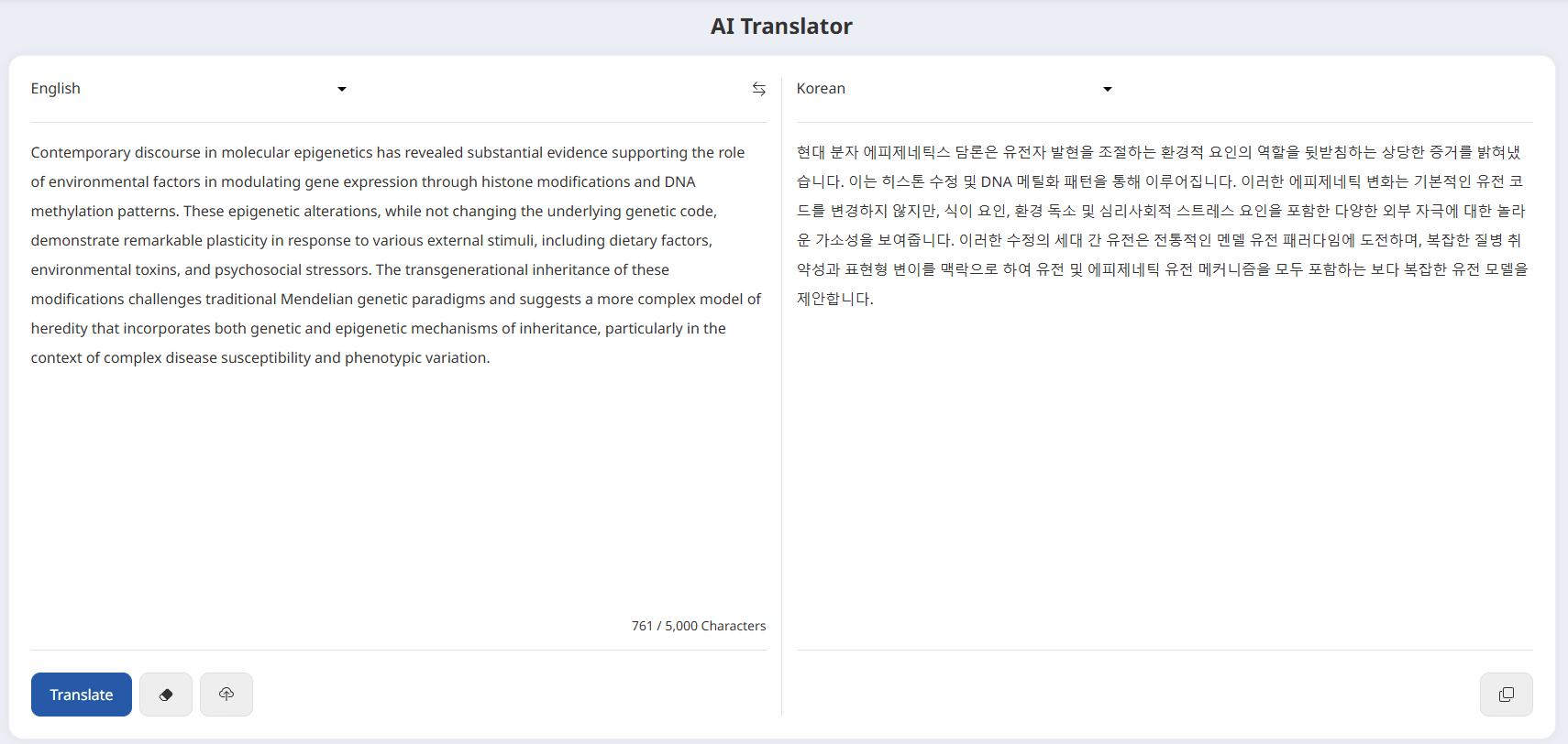 Wordvice AI Translator Example