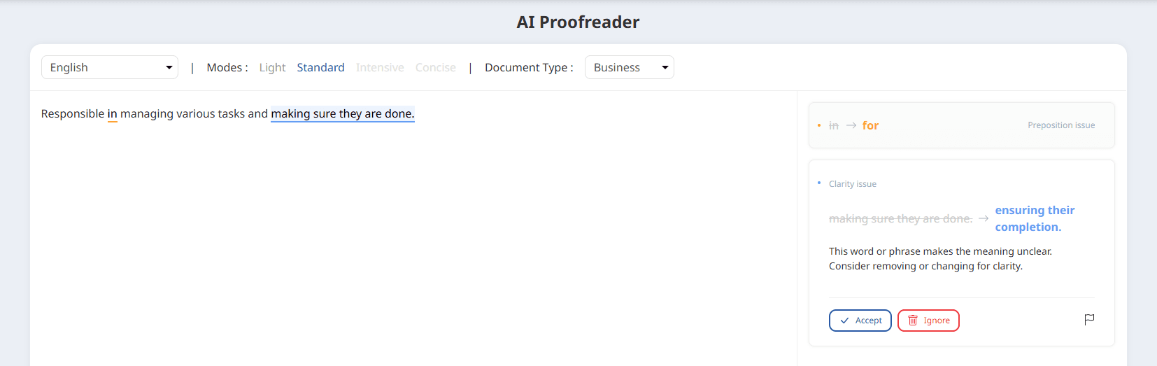 AI 그래머 체크 예시