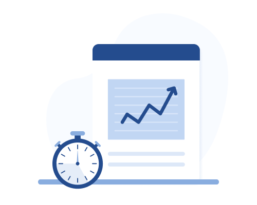 line graph and clock vector image