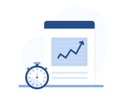 line graph and clock vector image