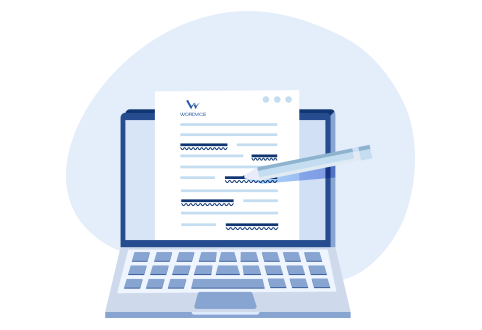AI Paraphrasing Tool computer image with document