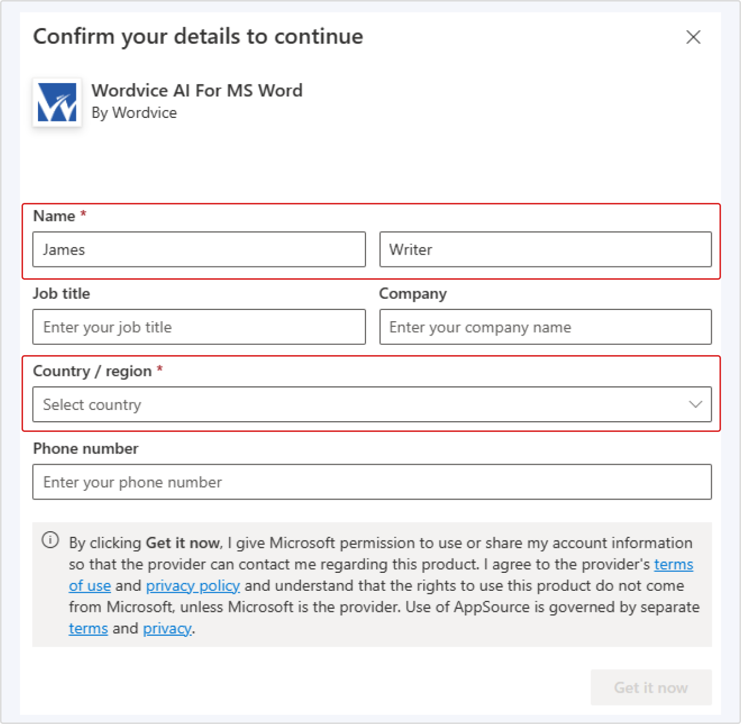 Wordvice AI for MS Word registration instructions