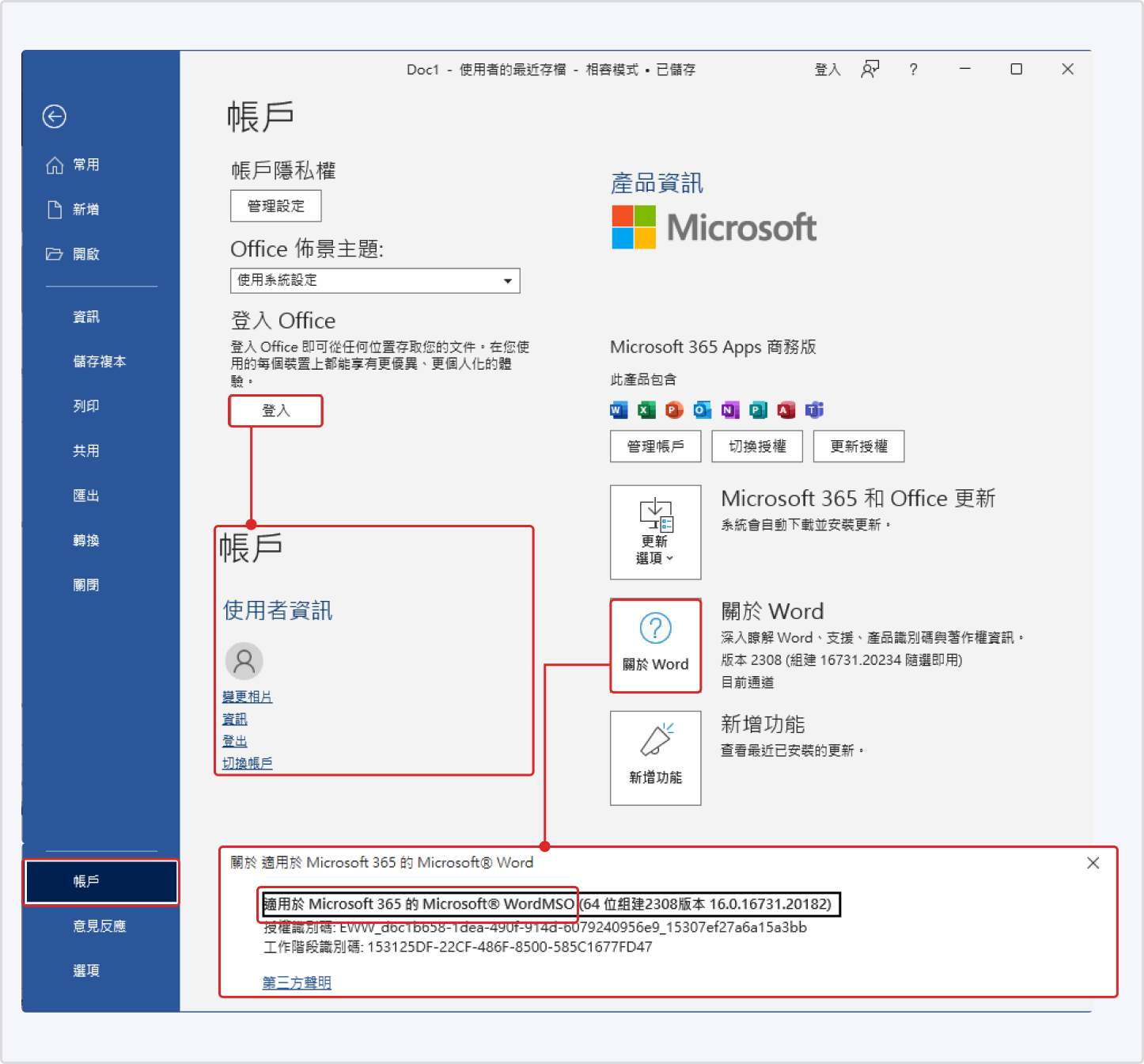 Wordvice AI MS Word 擴充應用程式的帳號設定